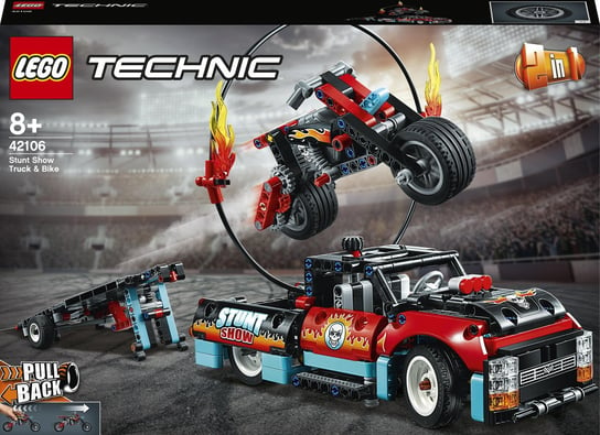 LEGO Technic, klocki, Furgonetka i motocykl kaskaderski, 42106 LEGO