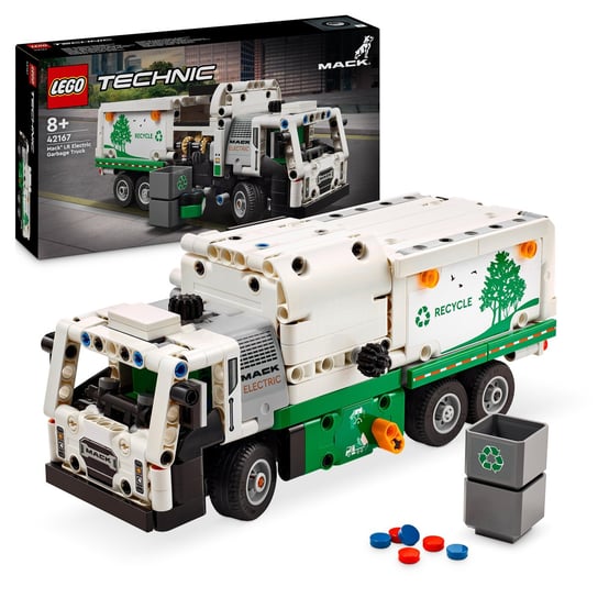 LEGO Technic, klocki, Śmieciarka Mack LR Electric, 42167 LEGO