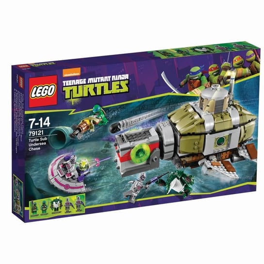 LEGO Wojownicze żółwie Ninja, klocki Pościg łodzią podwodną żółwi, 79121 LEGO