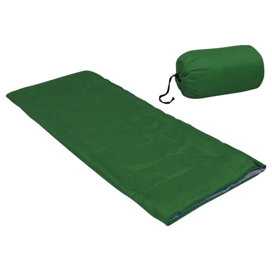Lekki śpiwór dziecięcy, prostokątny, zielony, 670 g, 15°C vidaXL