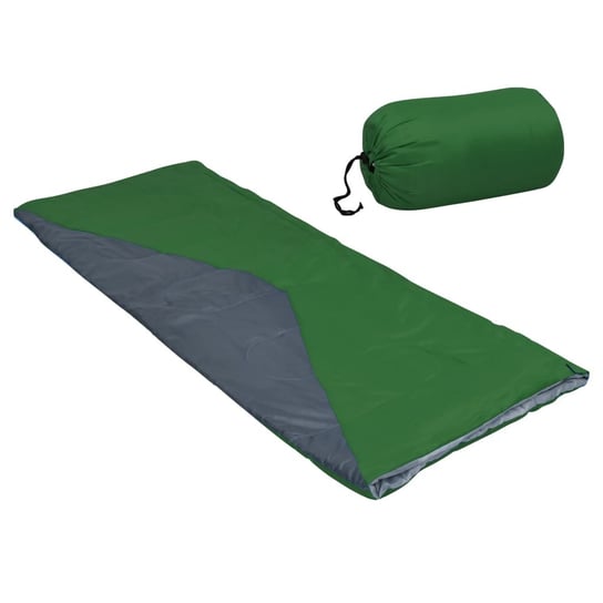 Lekki śpiwór prostokątny, zielony, 1100 g, 10°C vidaXL