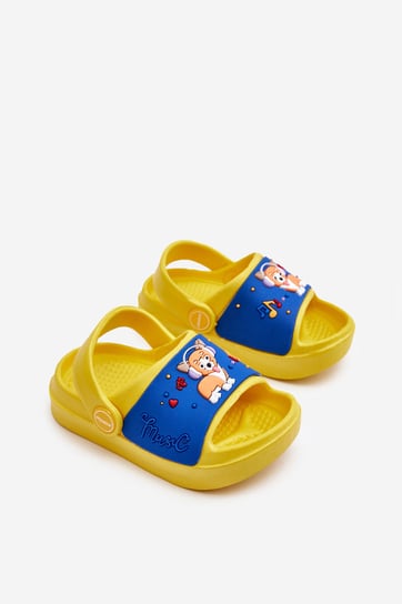 Lekkie Dziecięce Klapki Sandałki Z Motywem Pieska Żółte Rico-22 Inna marka