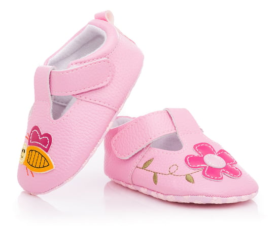 Lekkie różowe buty niechodki dla niemowlaka na wiosnę lato r. 18/19 - wzory ATTRACTIVE
