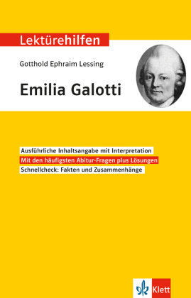 Lektürehilfen Gotthold Ephraim Lessing "Emilia Galotti" Klett Lerntraining