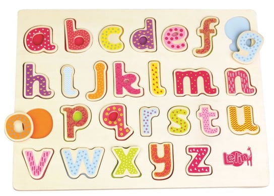 Lelin, układanka z małymi literami Alfabet Lelin