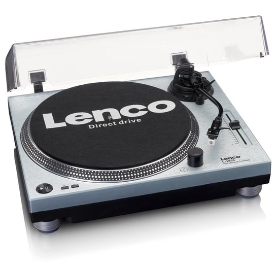 Lenco L-3809ME - gramofon z napędem bezpośrednim - metaliczny niebieski Lenco