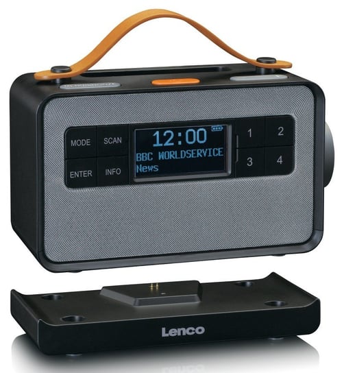 Lenco PDR-065BK - Radio DAB+/FM z Bluetooth i bazą ładującą Lenco