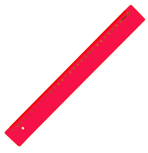 Leniar Linijka kolorowa 30cm czerwony plastik LENIAR
