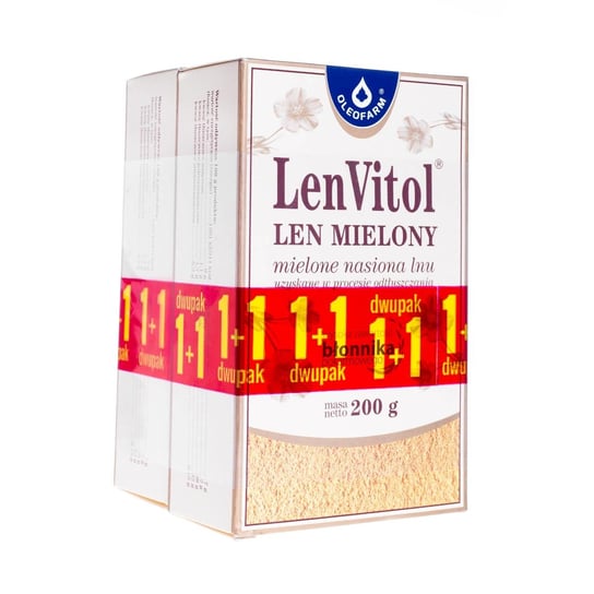 LenVitol - len mielony o wysokiej zawartości błonnika pokarmowego, 200 g+200 g Inna marka