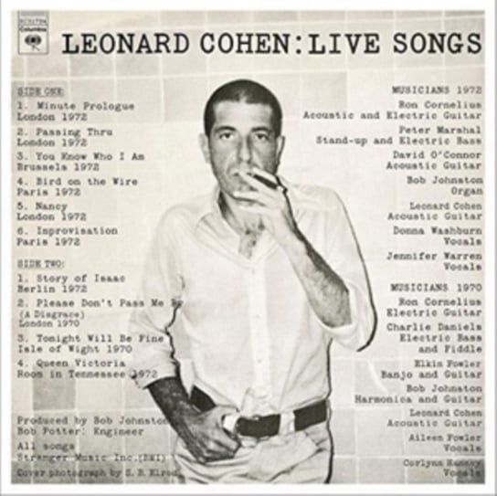 Leonard Cohen: Live Songs Cohen Leonard