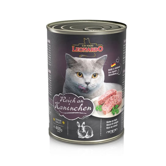 Leonardo Quality Selection Mokra karma dla kotów Bogata W Mięso Z Królika 400g Leonardo