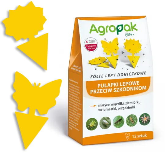 Lep na ziemiórki, mszyce, mączliki, wciornastki, przędziorki AGROPAK 12 szt AGROPAK