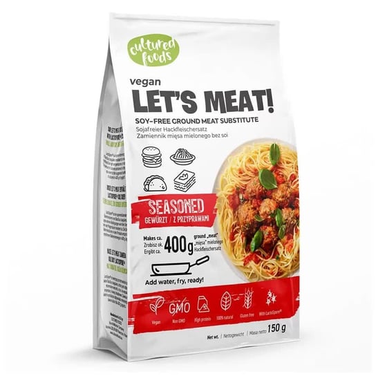 Let&#39;s Meat! Roślinny Zamiennik Mięsa - z Przyprawami Cultured Foods, 150g Cultured Foods