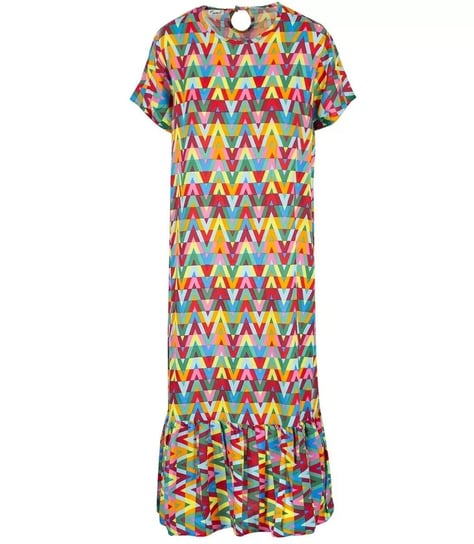 Letnia sukienka midi kolorowa falbanka IZA-L Agrafka