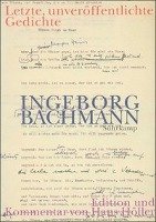 Letzte, unveröffentlichte Gedichte Bachmann Ingeborg