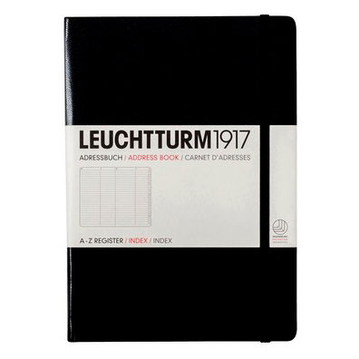 Leuchtturm, Adresownik Medium, 112 stron, linia, czarny Leuchtturm