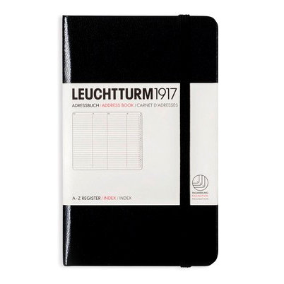 Leuchtturm, Adresownik Pocket, 112 stron, linia, czarny Leuchtturm