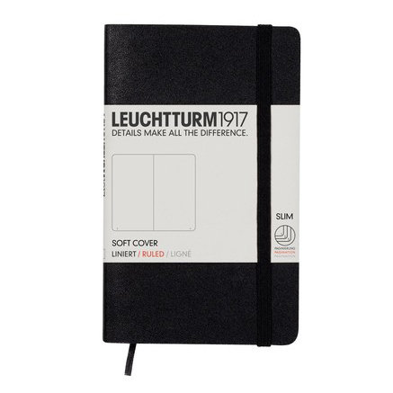 Leuchtturm, Notes Pocket, 121 stron, gładki, czarny Leuchtturm