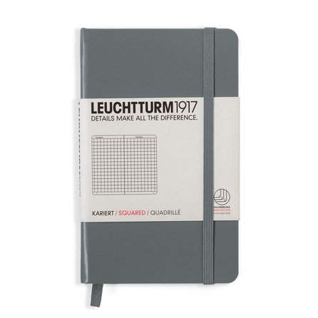 Leuchtturm, Notes Pocket, 185 stron, kratka, antracytowy Leuchtturm