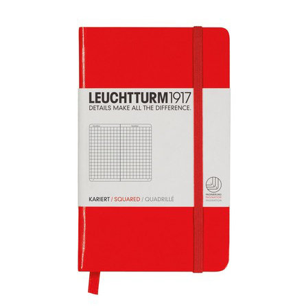 Leuchtturm, Notes Pocket, 185 stron, kratka, czerwony Leuchtturm