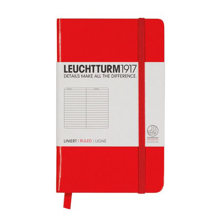 Leuchtturm, Notes Pocket, 185 stron, linia, czerwony Leuchtturm