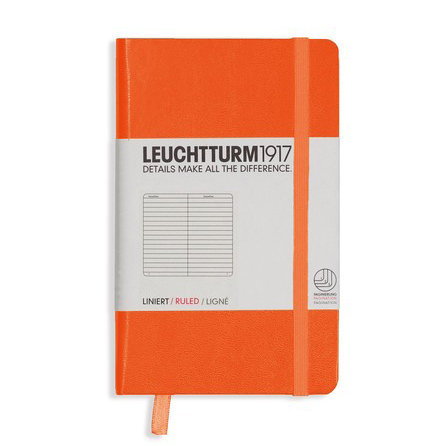 Leuchtturm, Notes Pocket, 185 stron, linia, pomarańczowy Leuchtturm