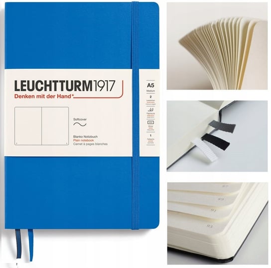 LEUCHTTURM1917 Notatnik Notes Medium A5 Gładki miękka oprawa szkicownik Leuchtturm