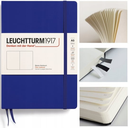 LEUCHTTURM1917 Notatnik Notes Medium A5 Gładki twarda oprawa szkicownik Leuchtturm