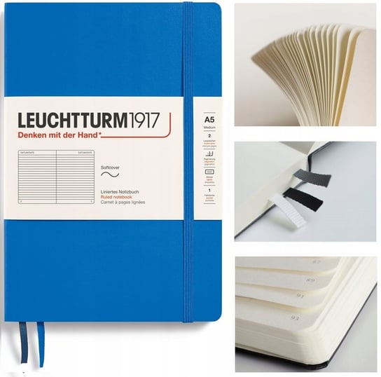 LEUCHTTURM1917 Notatnik Notes Medium A5 Linia miękka oprawa zeszyt Leuchtturm