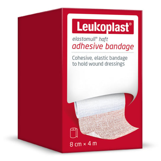 Leukoplast Elastomul Haft, elastyczny bandaż samoprzylepny, 8 cm x 4 m, 1 sztuka Leukoplast