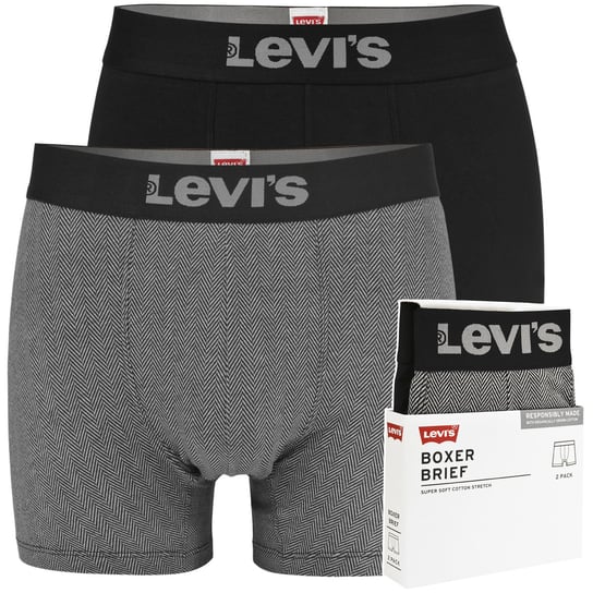 Levi's Bokserki Męskie Bawełniane Czarne Szare 1029 2 Sztuki Rozmiar M Levi's