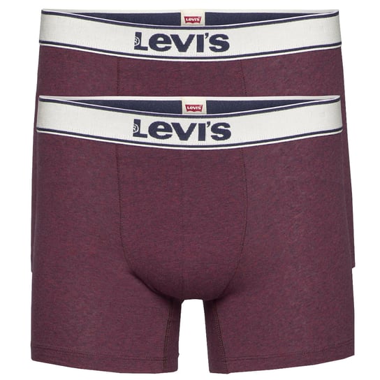 Levi's Boxer 2 Pairs Briefs 37149-0401, Mężczyzna, Bokserki, Bordowe Levi's