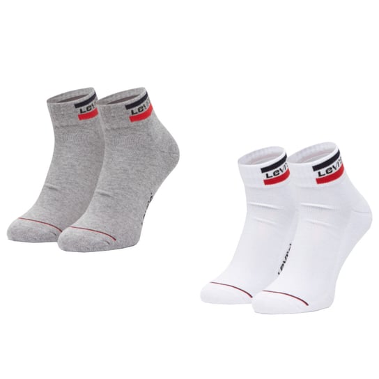 Levi's Mid Cut 2PPK Socks 37157-0146 męskie skarpetki białe Levi's