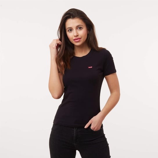 Levi's WMNS RIBBED BABY TEE MINERAL BLACK - L Levi's