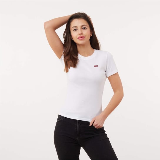Levi's WMNS RIBBED BABY TEE WHITE - S Levi's