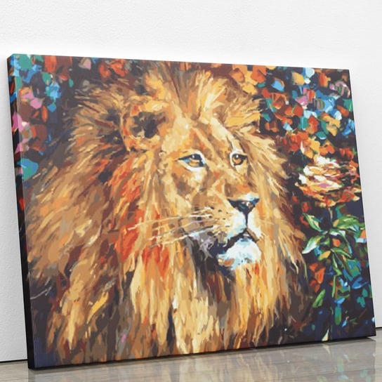 Lew w ognistym blasku - Malowanie po numerach 30x40 cm ArtOnly