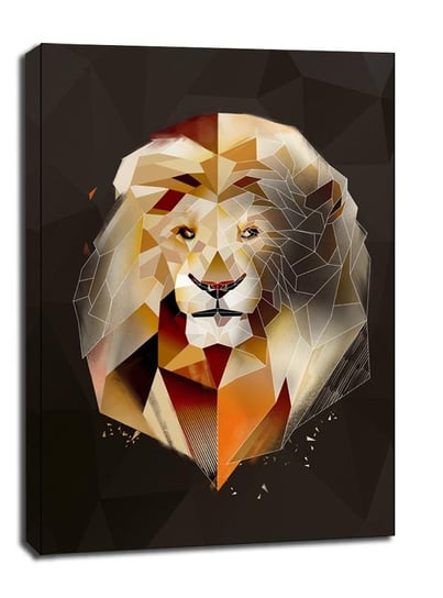 Lew złoty tło - obraz na płótnie 20x30 cm Galeria Plakatu