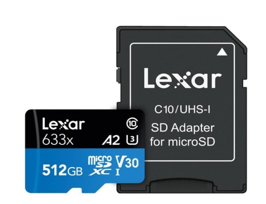 Lexar, Karta pamięci High-Performance 633x micro SDXC 512GB UHS-I z Adapterem (LSDMI512BB633A) Lexar