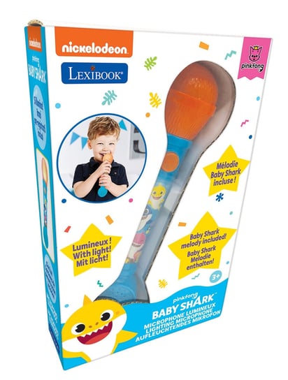 Lexibook, Mikrofon Baby Shark Z Melodiami Oraz Efektami Świetlnymi I Dźwiękowymi Mic80Bs LexiBook