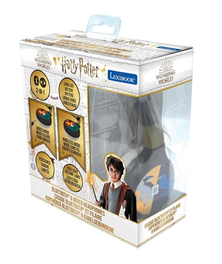 Lexibook, Składane Słuchawki Harry Potter 2 W 1 Bluetooth I Przewodowe Z Zabezpieczeniem Głośności Dla Dzieci LexiBook