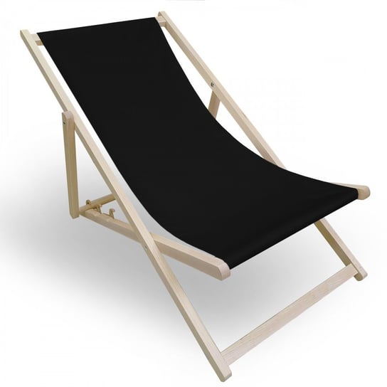 Leżak drewniany do ogrodu lub na plażę 599 434-01-34 czarny Vipro Group