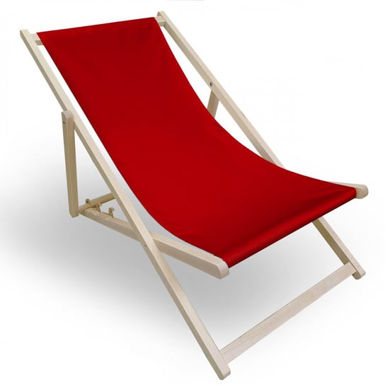 Leżak drewniany do ogrodu lub na plażę 599 434-10-12 czerwony Vipro Group