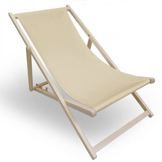 Leżak drewniany do ogrodu lub na plażę 599 434-17-35 beż jasny Vipro Group