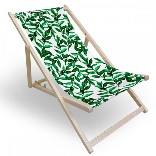 Leżak drewniany do ogrodu lub na plażę 599 434-185-01 zielona gałązka Vipro Group