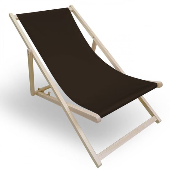 Leżak drewniany do ogrodu lub na plażę 599 434-27-29 brąz ciemny Vipro Group