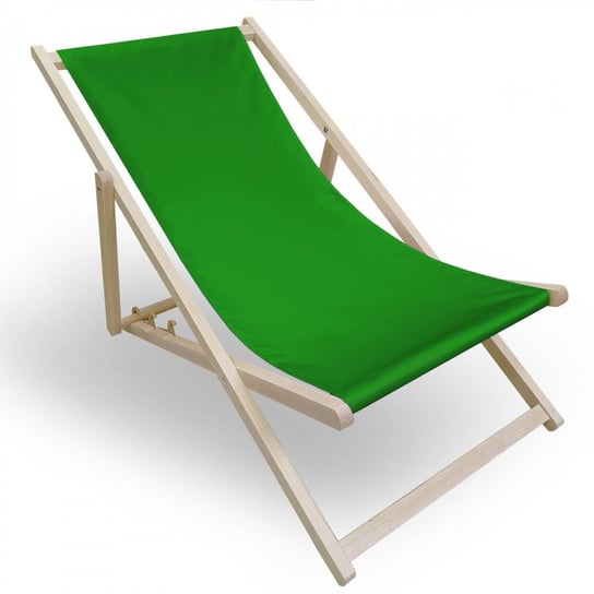 Leżak drewniany do ogrodu lub na plażę 599 434-31-25 zieleń trawiasta Vipro Group