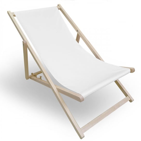Leżak drewniany do ogrodu lub na plażę 599 434-33-01 biały Vipro Group