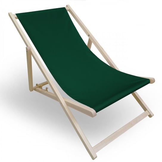 Leżak drewniany do ogrodu lub na plażę 599 434-71-26 zieleń butelkowa Vipro Group