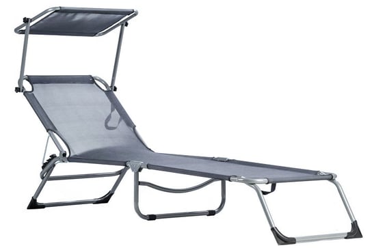 Leżak-fotel ogrodowy MODERNHOME, z daszkiem - regulowana pozycja ModernHome
