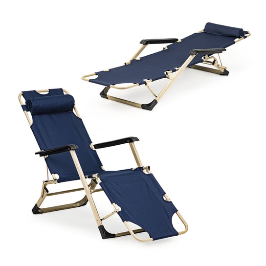 Leżak fotel ogrodowy plażowy składany 2w1 leżanka ModernHome